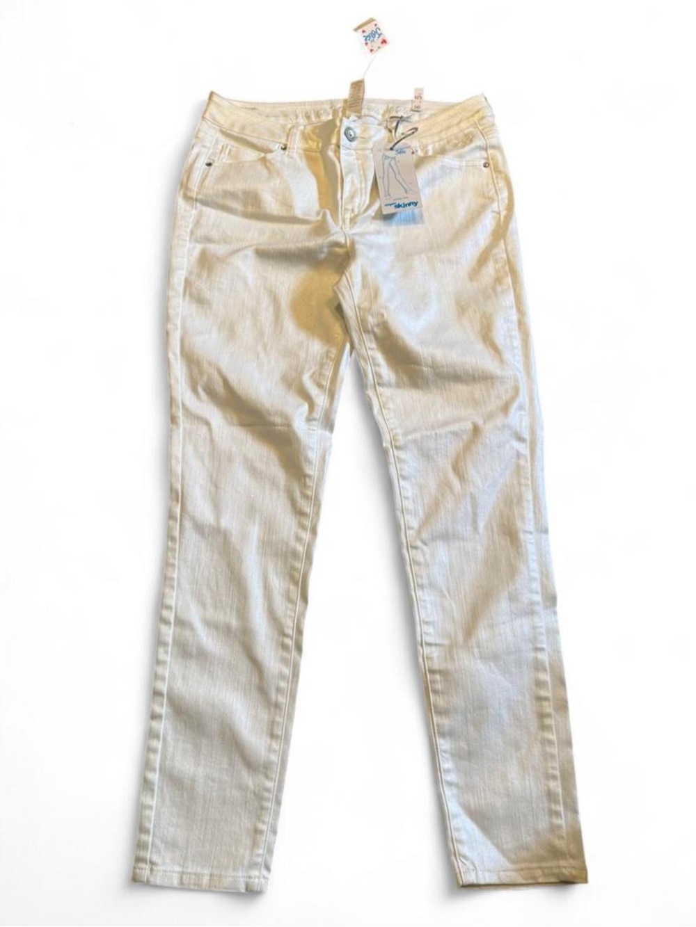Justice Shimmer White Skinny Jeans